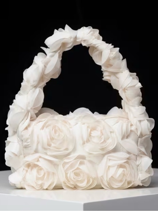 unbranded Handbags - Apricot Rose Clutch 3D Floral | Wedding Prom Formal Evening Purse Boutique